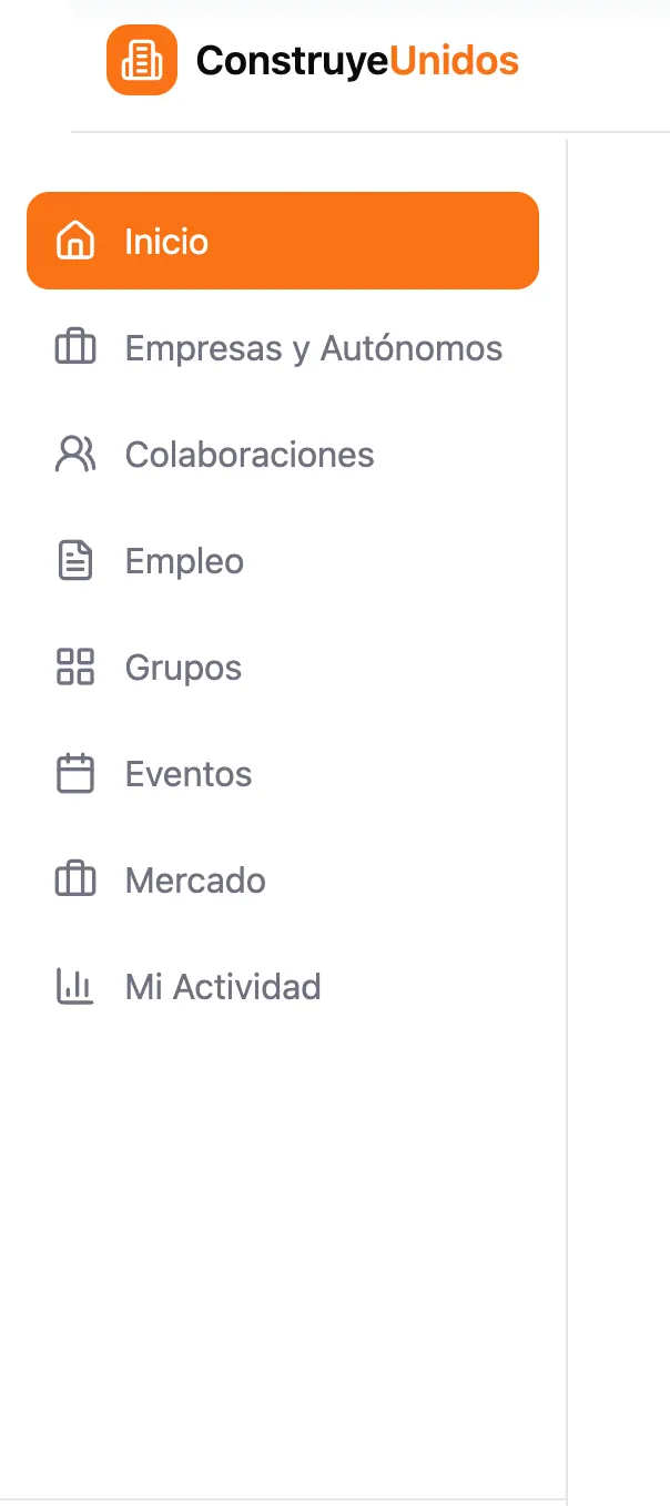 Captura movil del directorio de profesionales